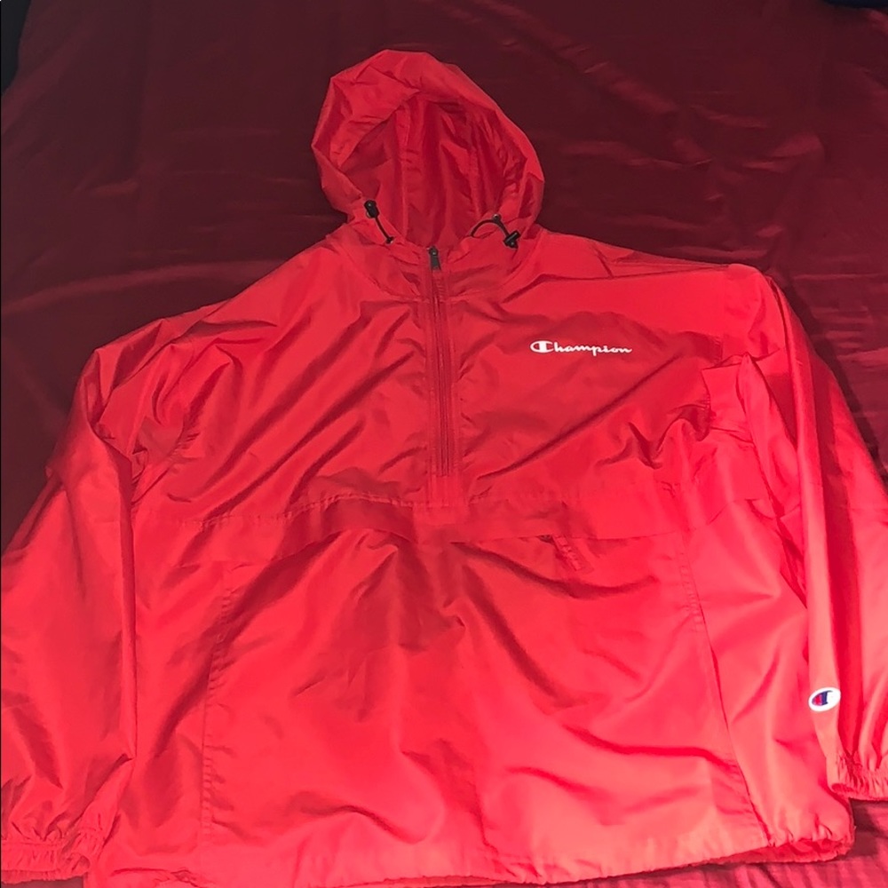 Mens L Red Champion wind-breaker